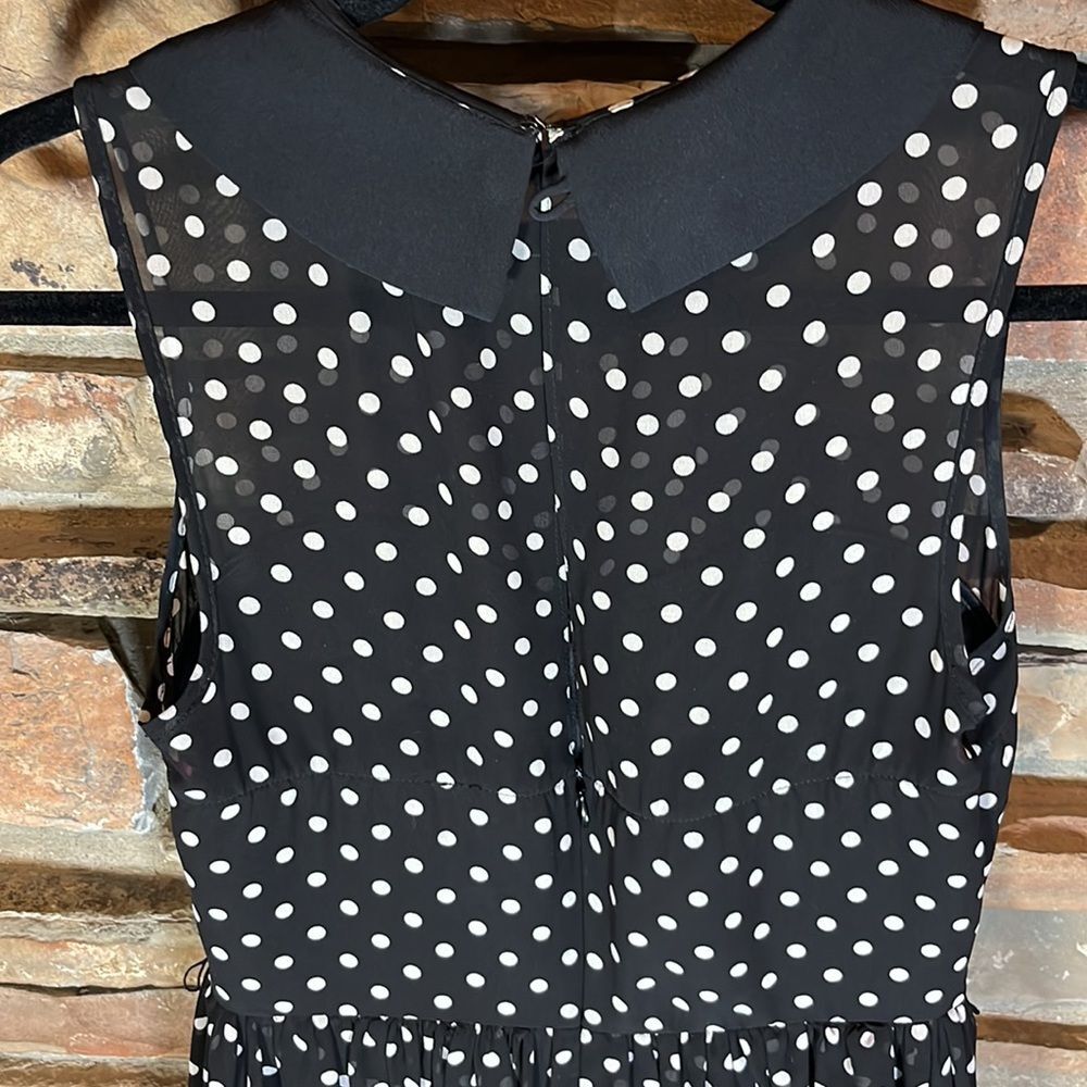 Betsey Johnson Polka Dot Sleeveless Peter Pan Collar Dress - Picture 5 of 7
